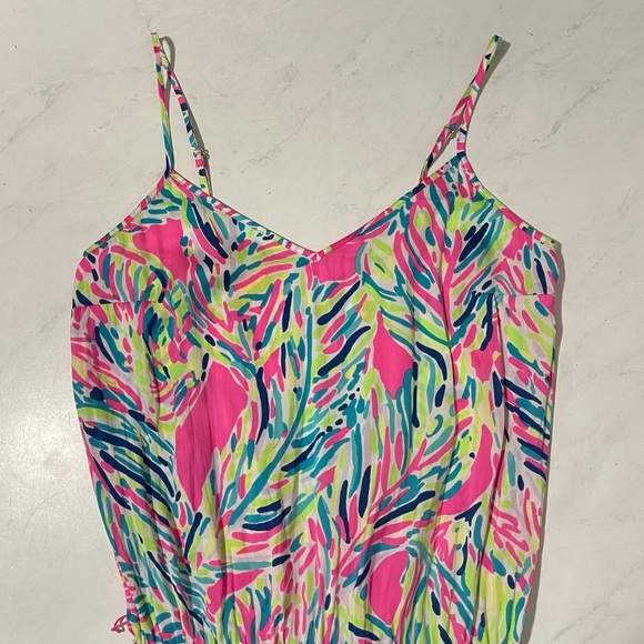 Lilly Pulitzer Deanna Romper in Palm Reader Size XS Preppy Resortwear Travel - Picture 4 of 7